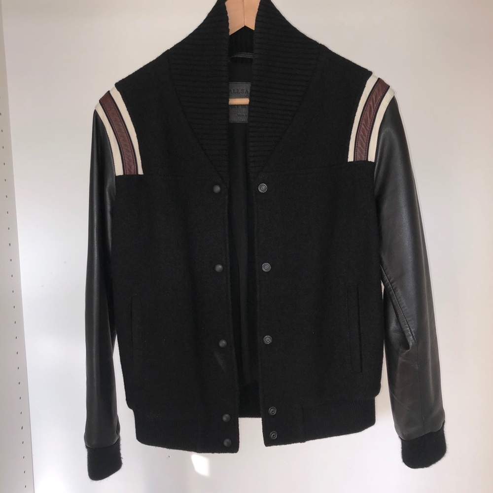 All Saints Bordin Wool Striped Jacket ,